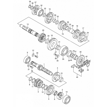 Pignon intermédiaire de kick 125 RM 92 - 08