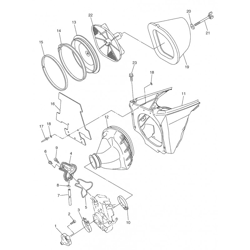 Vis de cage à air 125 250 YZ 89 - 20 / 250 YZF WRF 01 - 13 / 400 426 YZF WRF / 450 YZF 03 - 09