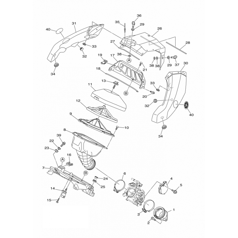 Pipe d'admission 450 YZF 14 - 17 / 450 WRF 16 - 18