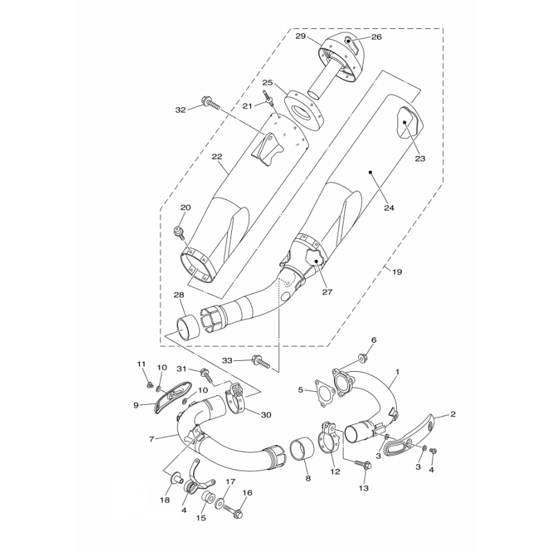 Support de collecteur 450 YZF 14 - 17 / 450 WRF 16 - 18