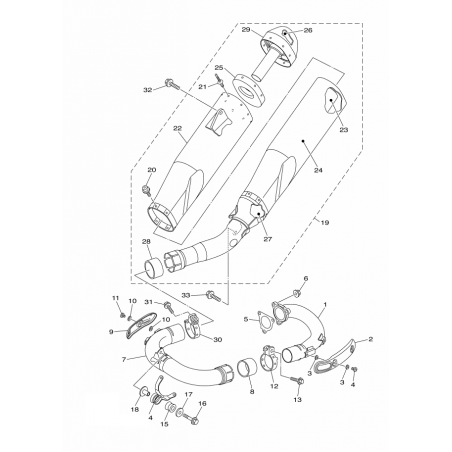 Support de collecteur 450 YZF 14 - 17 / 450 WRF 16 - 18