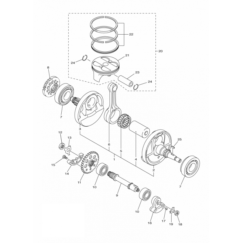 Pignon de distribution 450 YZF 14 - 17 / 450 WRF 16 - 18