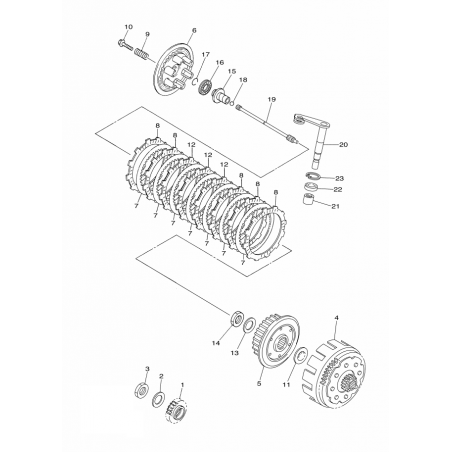 Tige + butée + bille de débrayage 450 YZF 16 - 17 / WRF 16 - 18