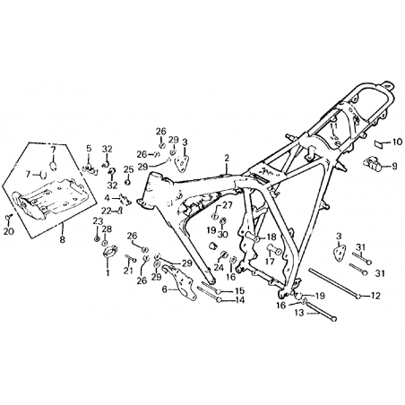 Support moteur avant 125 XLS 79 - 81