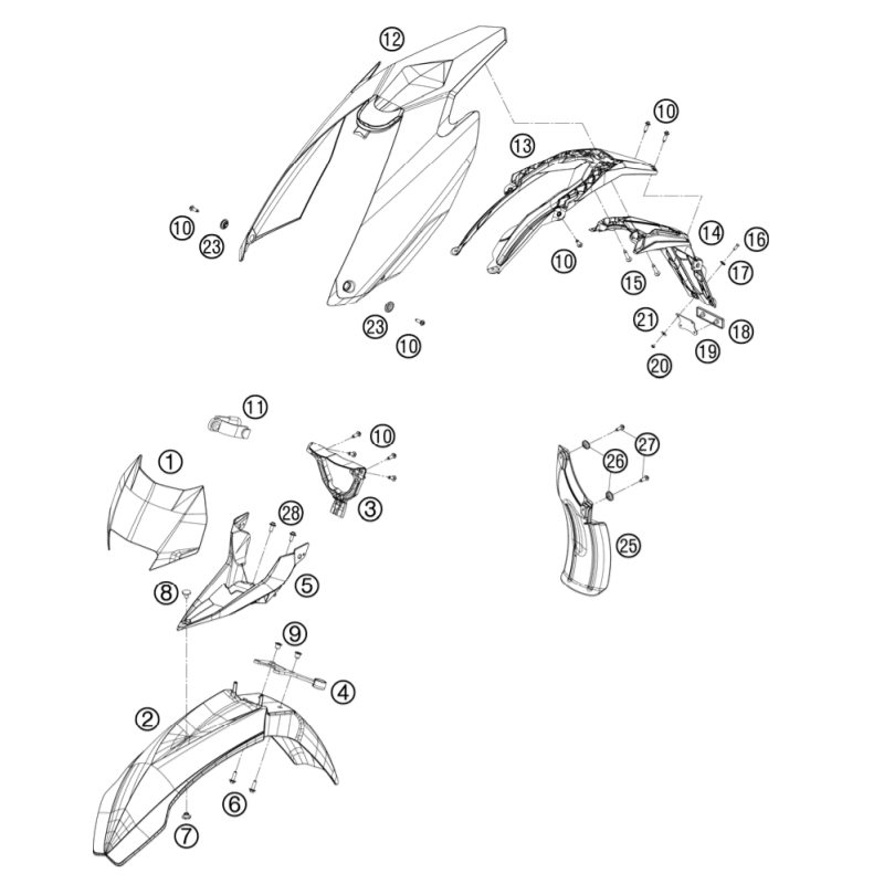 Guide durite de frein avant 125 200 250 300 380 EXC / 400 450 520 525 EXC-F / 450 FE