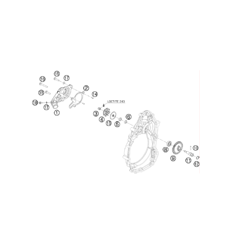 Couvercle de pompe à eau 390 FE 10 - 12 / 450 570 FE 09 - 12