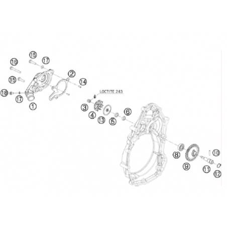 Couvercle de pompe à eau 390 FE 10 - 12 / 450 570 FE 09 - 12