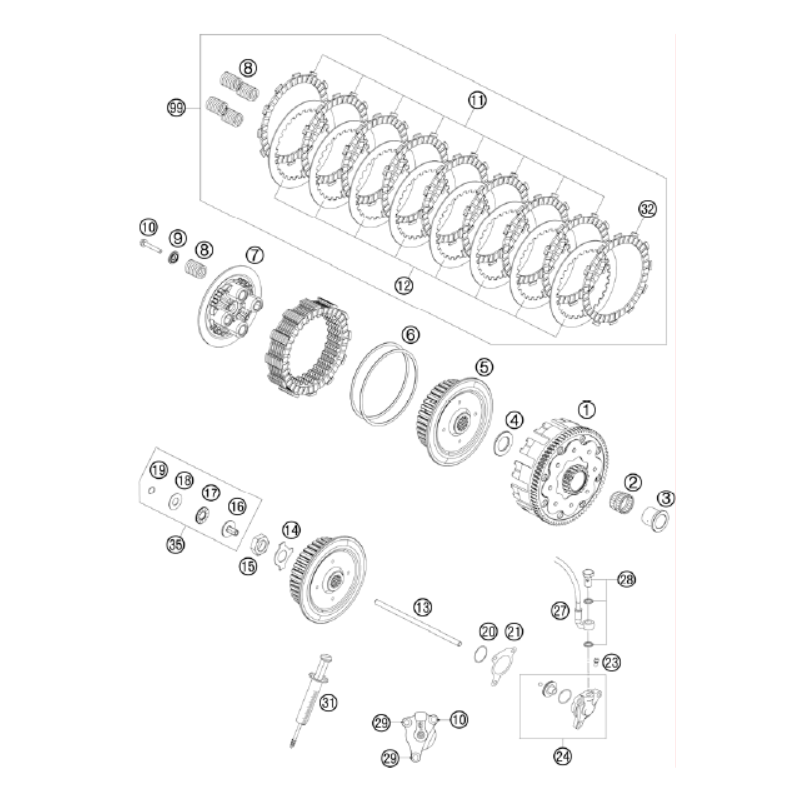 Entretoise d'embrayage 450 EXC-F 08 - 11 / 450 FE 09 - 12
