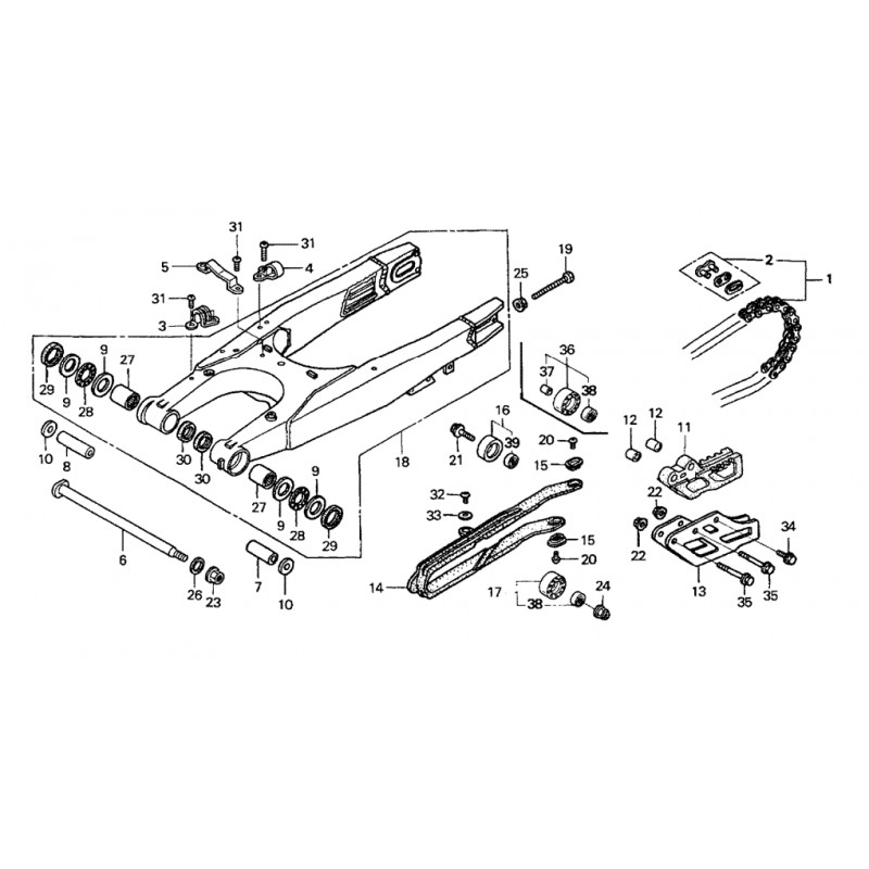 Guides durite de frein arrière 250 CRF 11 - 13 / 450 CRF 02 - 12