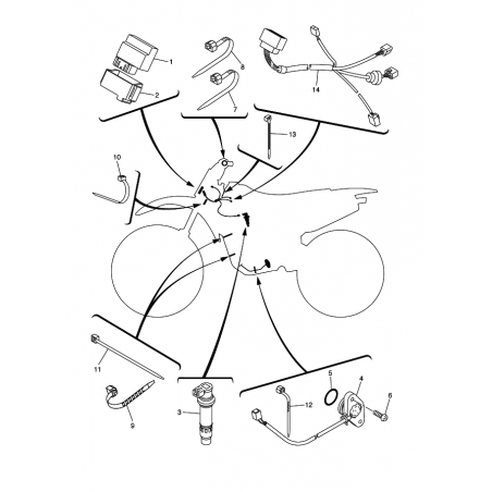 Support caoutchouc de CDI 450 YZF 04 - 05