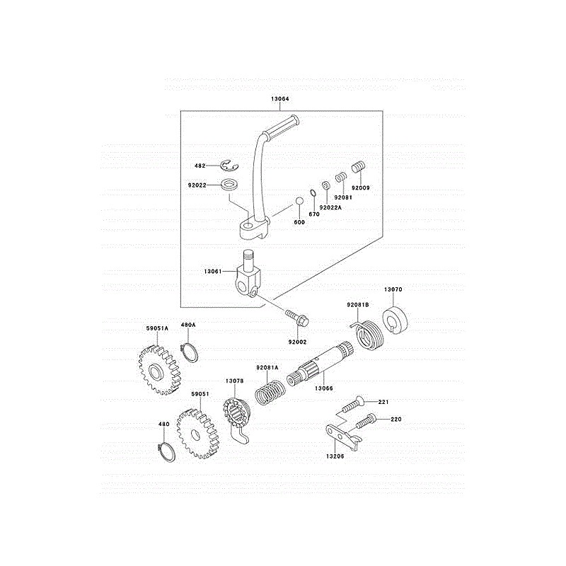 Butée de rocher de kick 60 KX 85 - 93 / 80 KX 84 - 85