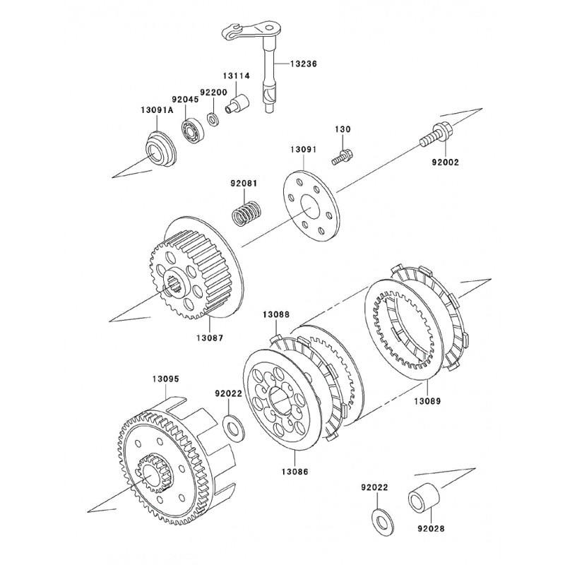 Support de ressorts d'embrayage 60 KX 83 - 04 / 65 KX 00 - 19 / 80 KX 79 - 85