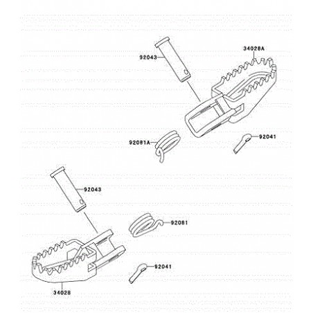 Axes de repose-pieds 60 KX 83 - 04 / 80 KX 83 - 97