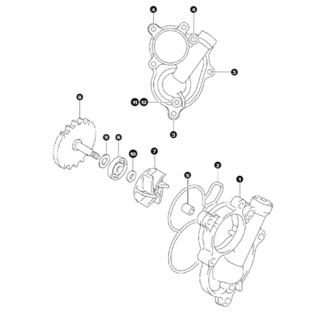 Couvercle de pompe à eau 250 RMZ 07 - 13