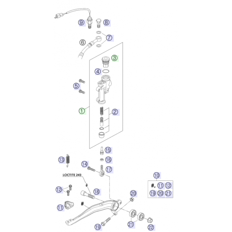 Ressort de pédale de frein SX SXF EXC EXC-F / FE