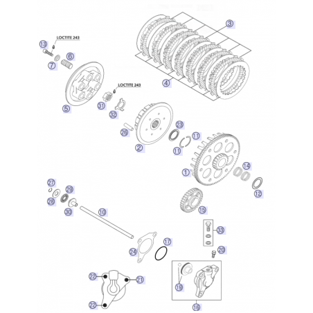 Douilles de noix d'embrayage 450 EXC-F 04