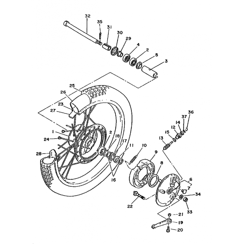 Ressorts de tambour avant ou arrière 125 DTMX