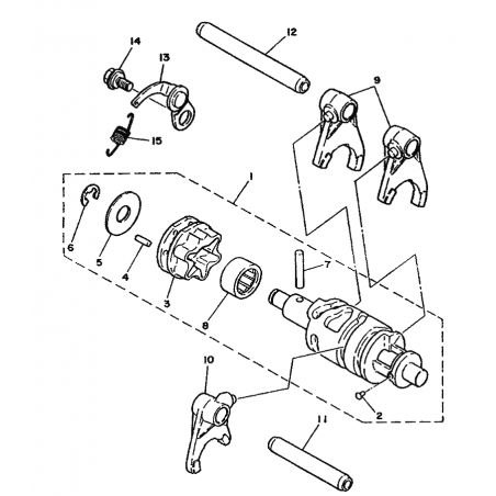 Axe de barillet 125 YZ 77 - 80 / 125 DTMX / 125 IT 80 - 81 / 175 IT 77 - 79