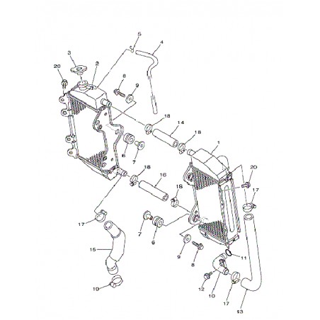 Durites de refroidissement 250 YZF 02 - 05 / 250 WRF 02 - 06