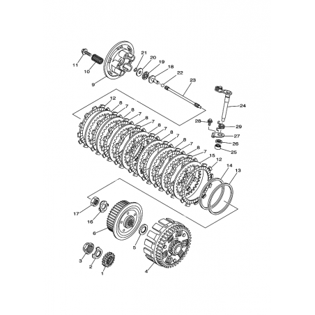 Ressorts + vis d'embrayage 250 YZF 01 - 07