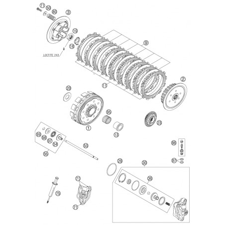 Entretoise de cloche d'embrayage 450 SXF 07 - 12 / 505 SXF 07 - 08