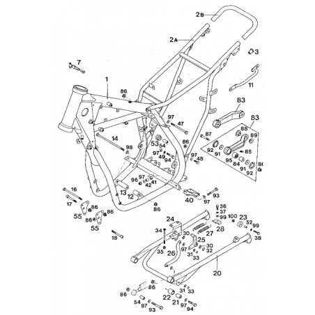 Axes de repose-pieds + ressorts 240 MX / GS 89