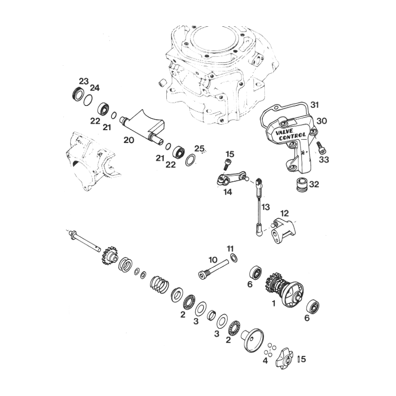 Axe de culbuteur de valve 125 MX GS 88 / 240 250 MX GS 87 - 89