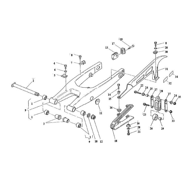 Ecrou d'axe pivot de bras oscillant 125 WRE / 125 250 CR / 125 250 360 WR