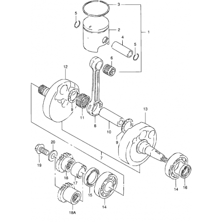 Pignon de vilebrequin 125 RM 92 - 00