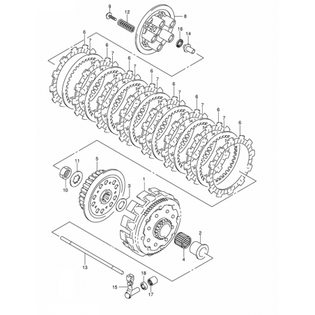 Entretoise de cloche d'embrayage 125 RM 92 - 08 / 250 RM 86 - 88