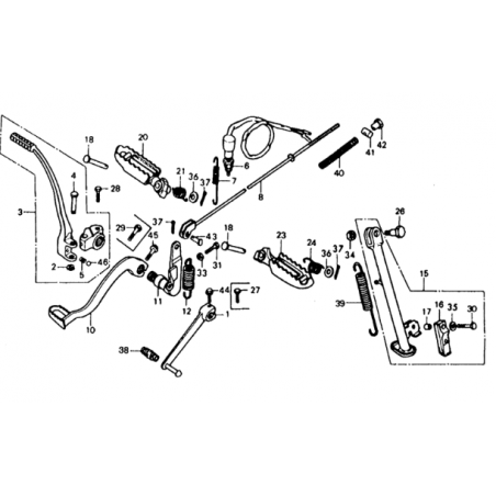 Axe de tige de frein arrière 125 XL 76 - 78