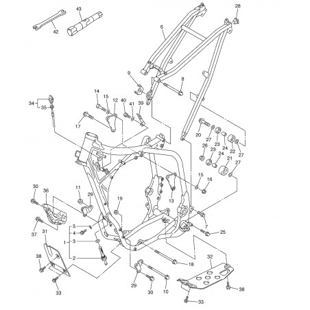 Supports moteur avant 450 YZF 03 - 05 / 450 WRF 03 - 06