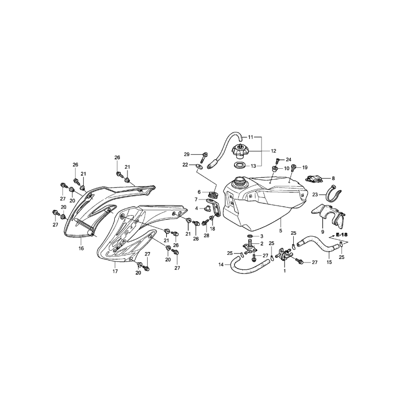 Patte support de réservoir 450 CRF 02 - 04