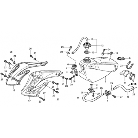 Patte support de réservoir 450 CRF 02 - 04