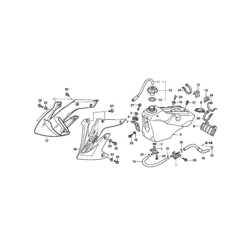 Patte support de réservoir 450 CRF 05 - 08