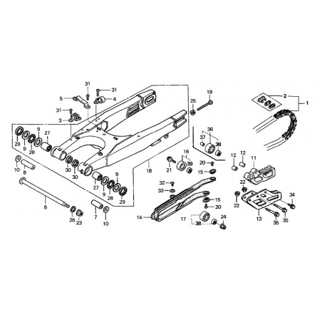Guides durite de frein arrière 250 CRF 11 - 13 / 450 CRF 02 - 12