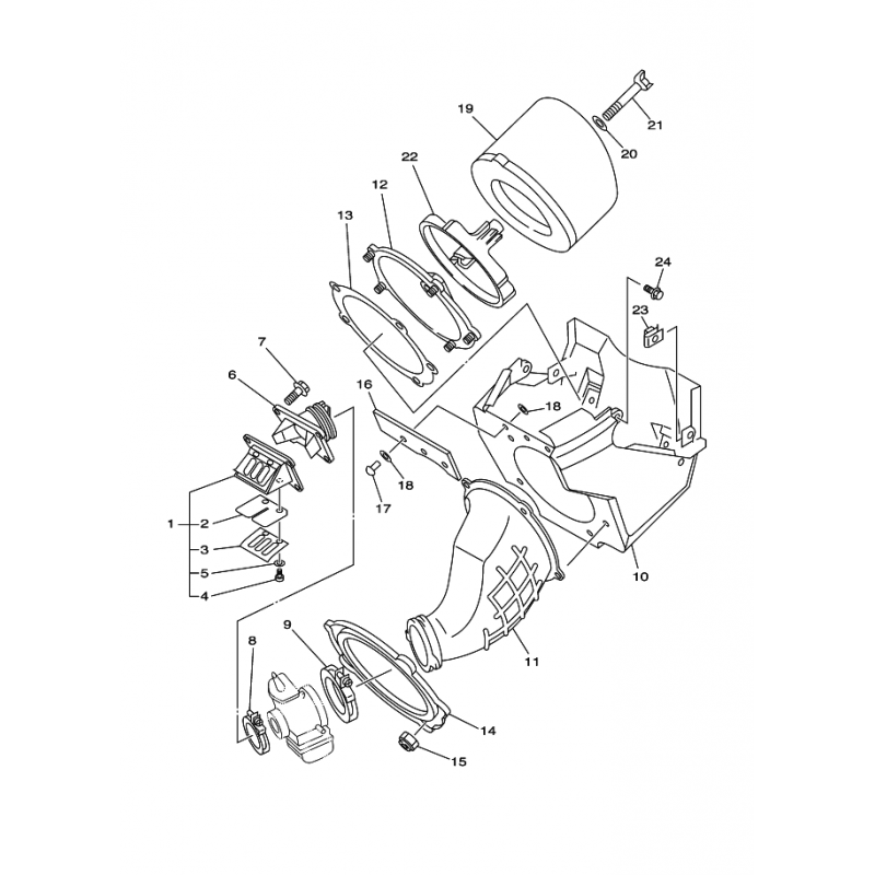 Support de cage à filtre à air 125 250 YZ 89 - 01 / 400 YZF WRF / 426 YZF 00 - 02 / 426 WRF 01 - 02