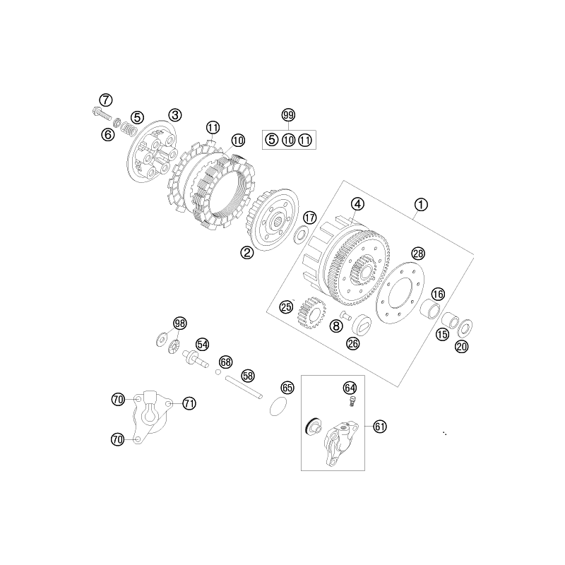 Ecrou de noix d'embrayage 85 SX 03 - 17