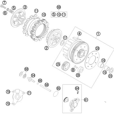 Ecrou de noix d'embrayage 85 SX 03 - 17