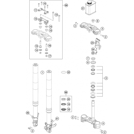 Guide durite de tés de fourche 390 DUKE 13 - 16