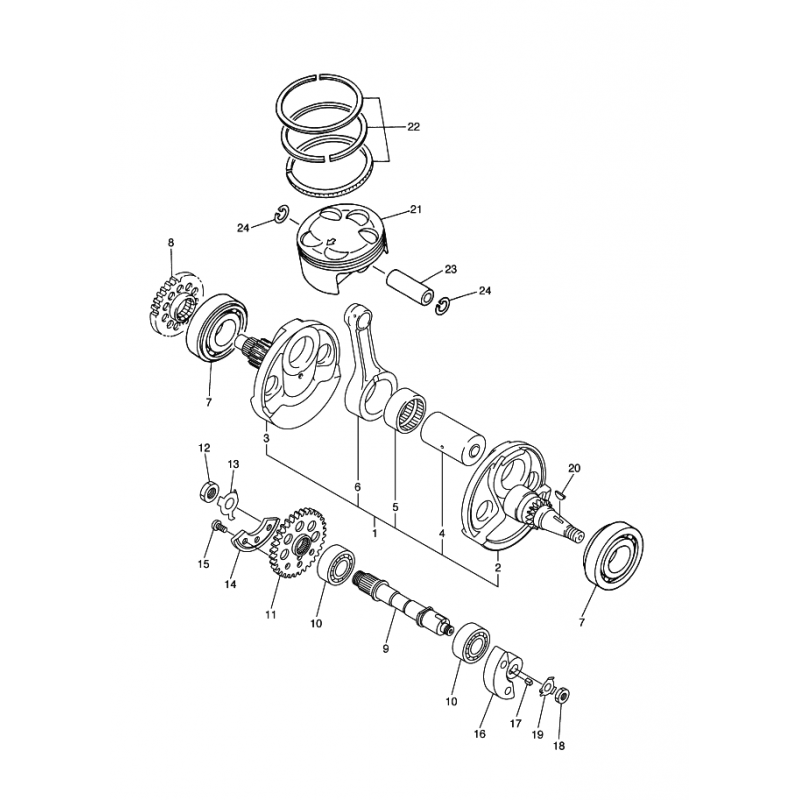 Clavette d'axe d'équilibrage 450 YZF 06 & 17 - 22 / 450 WRF 07 & 16 - 20