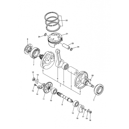 Clavette d'axe d'équilibrage 450 YZF 06 & 17 - 22 / 450 WRF 07 & 16 - 20