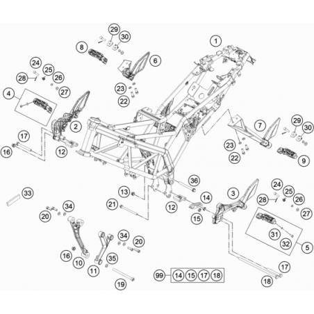 Axe support moteur avant 390 DUKE 2013 à 2016