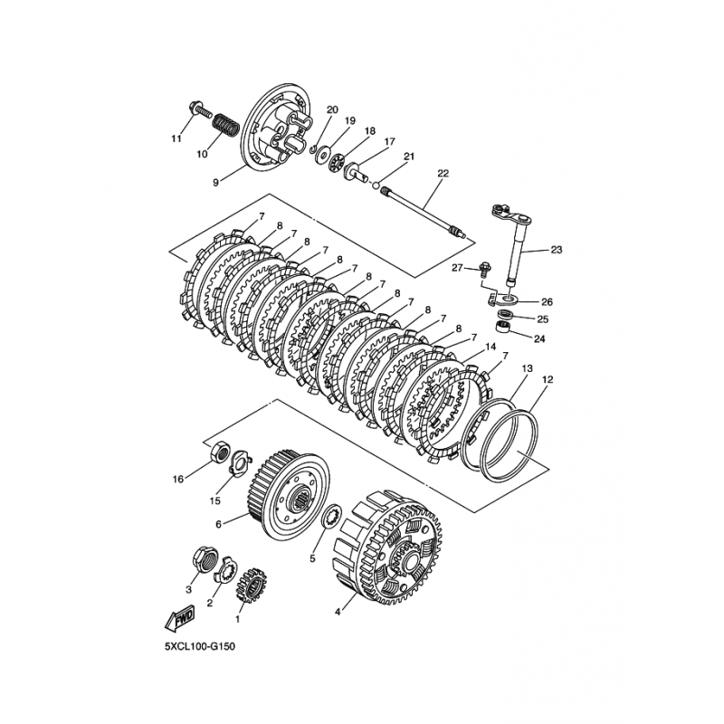 Levier de débrayage 250 YZF 2007 2008 / 250 WRF 2007 à 2009