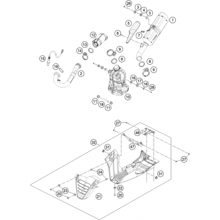 Sonde lambda / capteur d'oxygène 125 DUKE 11 - 16 / 200 DUKE 12 - 17 / 390 DUKE 13 - 21