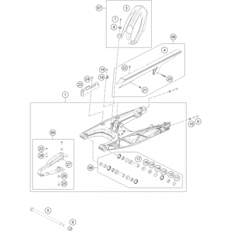 Lèche roue arrière 125 DUKE 11 - 16 / 200 DUKE 12 - 17 / 390 DUKE 13 - 16