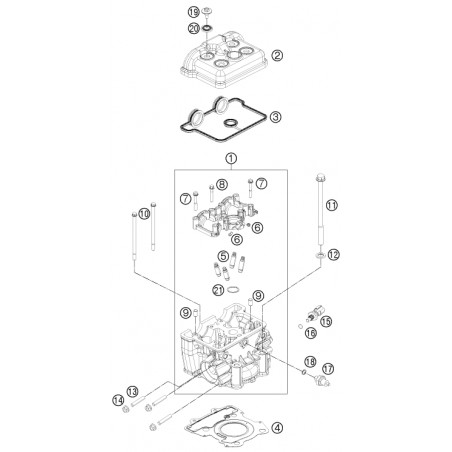 Couvre culasse 125 DUKE 11 - 16 / 200 DUKE 12 - 16