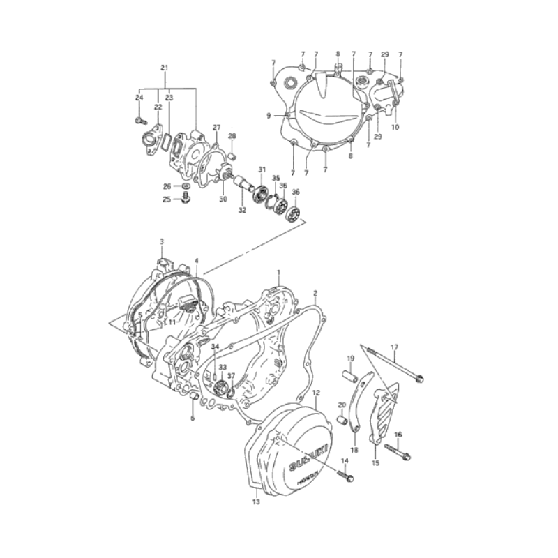 Couvercle de pompe à eau 125 RM 92 - 00