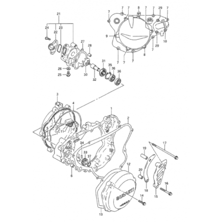 Couvercle de pompe à eau 125 RM 92 - 00