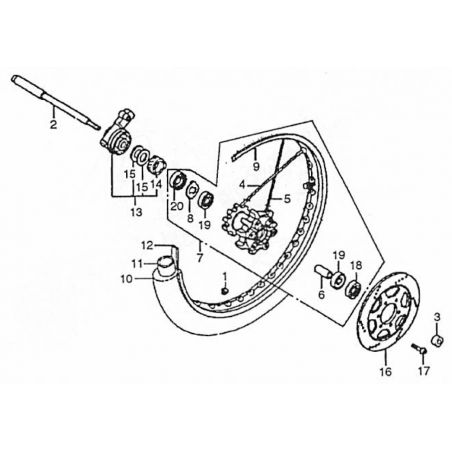 Vis de disque de frein avant 125 CRM 90 - 99